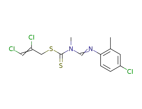 Molecular Structure of 52804-94-1 ({[(Z)-4-Chloro-2-methyl-phenylimino]-methyl}-methyl-dithiocarbamic acid (Z)-2,3-dichloro-allyl ester)