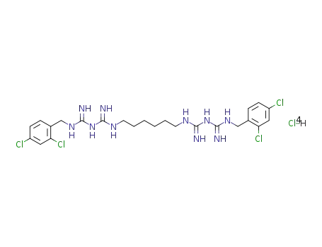 5,5'-bis-(2,4-dichloro-benzyl)-1,1'-hexanediyl-bis-biguanide; tetrahydrochloride