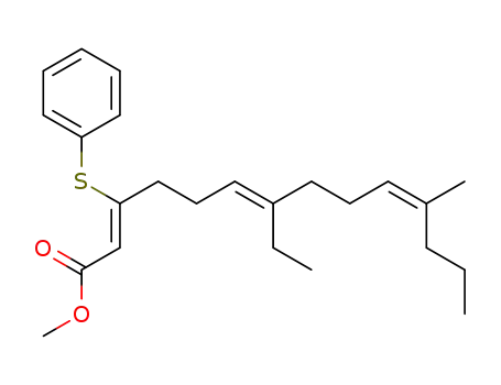 (2Z,6E,10Z)-7-Ethyl-11-methyl-3-phenylsulfanyl-tetradeca-2,6,10-trienoic acid methyl ester