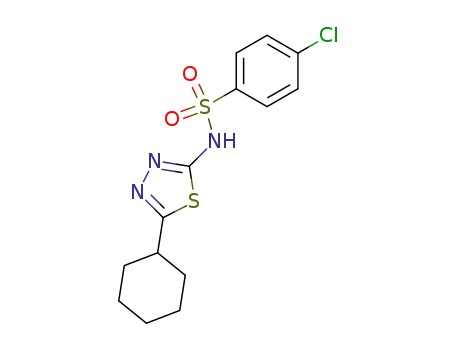 Molecular Structure of 101937-74-0 (Benzenesulfonamide, 4-chloro-N-(5-cyclohexyl-1,3,4-thiadiazol-2-yl)-)