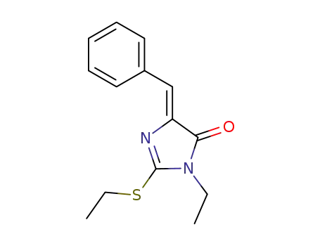 Molecular Structure of 111064-20-1 (3-ethyl-2-ethylmercapto-5-benzylidene-3,5-dihydro-imidazol-4-one)