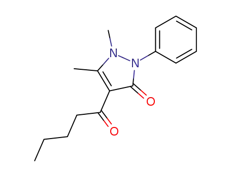 Molecular Structure of 101586-41-8 (1,5-dimethyl-2-phenyl-4-valeryl-1,2-dihydro-pyrazol-3-one)