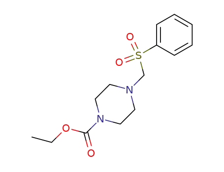 Molecular Structure of 100876-74-2 (4-benzenesulfonylmethyl-piperazine-1-carboxylic acid ethyl ester)