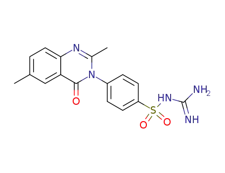 Molecular Structure of 107414-72-2 ([4-(2,6-dimethyl-4-oxo-4<i>H</i>-quinazolin-3-yl)-benzenesulfonyl]-guanidine)