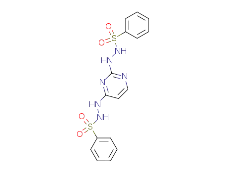 Molecular Structure of 39899-40-6 (2,4-bis-(<i>N</i>'-benzenesulfonyl-hydrazino)-pyrimidine)