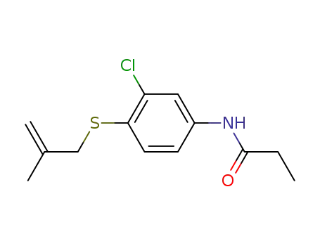 Molecular Structure of 22133-34-2 (N-[3-Chloro-4-(2-methyl-allylsulfanyl)-phenyl]-propionamide)