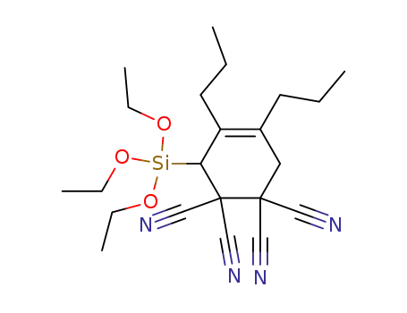 Molecular Structure of 40962-11-6 (4,5-Di-n-propyl-1,1,2,2-tetracyan-3-triethoxysilyl-cyclohex-4-en)