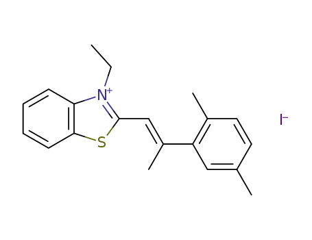 Molecular Structure of 111141-86-7 (3-ethyl-2-[2-(2,5-dimethyl-phenyl)-propenyl]-benzothiazolium; iodide)