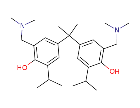 Molecular Structure of 114720-50-2 (2,2'-bis-dimethylaminomethyl-6,6'-diisopropyl-4,4'-isopropylidene-di-phenol)