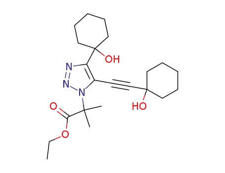 α-[4-(1-hydroxy-cyclohexyl)-5-(1-hydroxy-cyclohexylethynyl)-[1,2,3]triazol-1-yl]-isobutyric acid ethyl ester