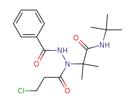 Molecular Structure of 95275-47-1 (2-[N'-Benzoyl-N-(3-chloro-propionyl)-hydrazino]-N-tert-butyl-2-methyl-propionamide)