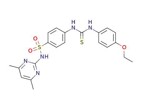 Molecular Structure of 103506-97-4 (<i>N</i>-(4-ethoxy-phenyl)-<i>N</i>'-[4-(4,6-dimethyl-pyrimidin-2-ylsulfamoyl)-phenyl]-thiourea)