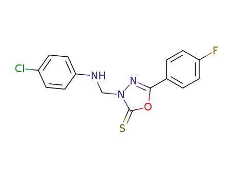 3-(4-chloro-anilinomethyl)-5-(4-fluoro-phenyl)-3<i>H</i>-[1,3,4]oxadiazole-2-thione