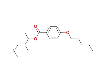 Molecular Structure of 110436-99-2 (4-hexyloxy-benzoic acid-(3-dimethylamino-1,2-dimethyl-propyl ester))