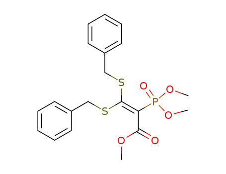 Molecular Structure of 72810-14-1 (3,3-Bis-benzylsulfanyl-2-(dimethoxy-phosphoryl)-acrylic acid methyl ester)