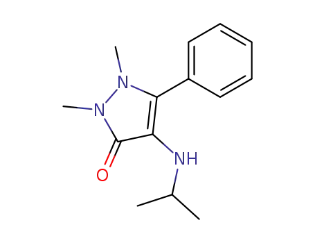 Molecular Structure of 109500-34-7 (4-isopropylamino-1,2-dimethyl-5-phenyl-1,2-dihydro-pyrazol-3-one)