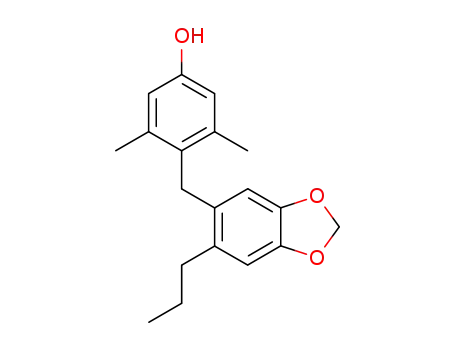 Molecular Structure of 102162-63-0 (3,5-dimethyl-4-(6-propyl-benzo[1,3]dioxol-5-ylmethyl)-phenol)