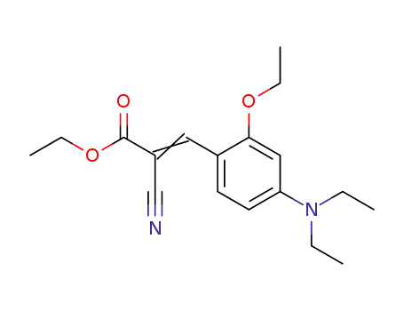 Molecular Structure of 73268-86-7 (3-(2-ethoxy-4-diethylamino-phenyl)-2-cyano-acrylic acid ethyl ester)