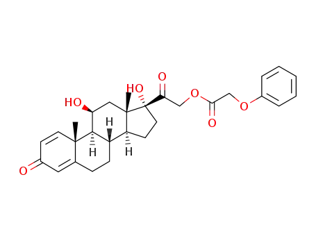 Molecular Structure of 86678-37-7 (21-phenoxyacetoxy-11,17-dihydroxy-pregn-1,4-diene-3,20-dione)