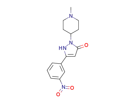 Molecular Structure of 108236-81-3 (2-(1-methyl-piperidin-4-yl)-5-(3-nitro-phenyl)-1,2-dihydro-pyrazol-3-one)