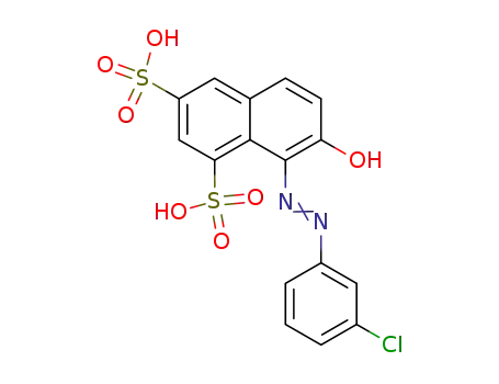 Molecular Structure of 23481-18-7 (8-(3-chloro-phenylazo)-7-hydroxy-naphthalene-1,3-disulfonic acid)