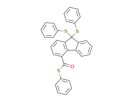 9,9-bis-phenylsulfanyl-fluorene-4-carbothioic acid <i>S</i>-phenyl ester