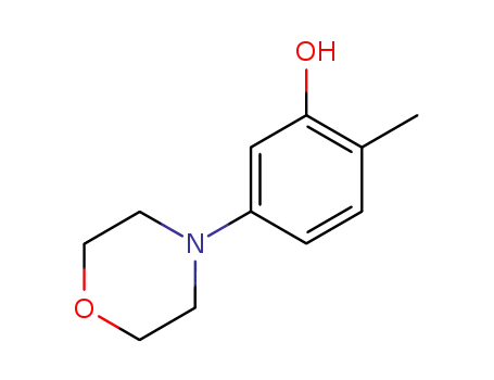 Molecular Structure of 103855-89-6 (Phenol, 2-methyl-5-(4-morpholinyl)-)