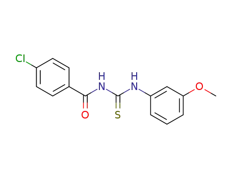 Molecular Structure of 108621-41-6 (<i>N</i>-(4-chloro-benzoyl)-<i>N'</i>-(3-methoxy-phenyl)-thiourea)
