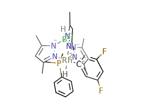 [Rh(tris(3,5-dimethylpyrazolyl)borate)H(3,5-C<sub>6</sub>F<sub>2</sub>H<sub>3</sub>)(PMe<sub>2</sub>Ph)]