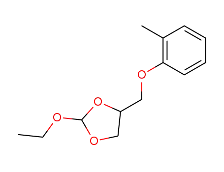 Molecular Structure of 131868-26-3 (2-ethoxy-4-<i>o</i>-tolyloxymethyl-[1,3]dioxolane)