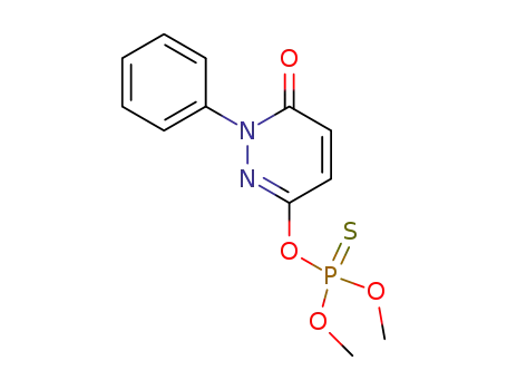 Molecular Structure of 61230-81-7 (thiophosphoric acid <i>O</i>,<i>O</i>'-dimethyl ester <i>O</i>''-(6-oxo-1-phenyl-1,6-dihydro-pyridazin-3-yl) ester)