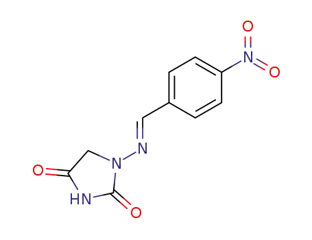 Molecular Structure of 17577-67-2 (1-(4-nitro-benzylideneamino)-imidazolidine-2,4-dione)