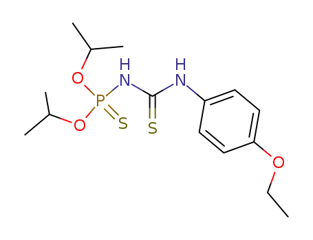 Molecular Structure of 109446-06-2 ((4-ethoxy-phenylthiocarbamoyl)-amidothiophosphoric acid <i>O</i>,<i>O</i>'-diisopropyl ester)