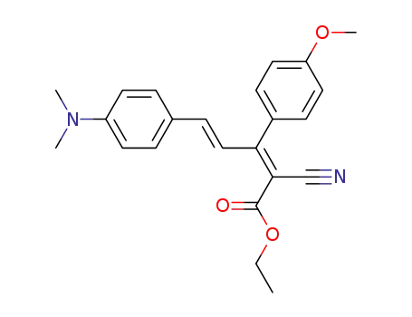 Molecular Structure of 112323-79-2 (2-cyano-5-(4-dimethylamino-phenyl)-3-(4-methoxy-phenyl)-penta-2,4-dienoic acid ethyl ester)