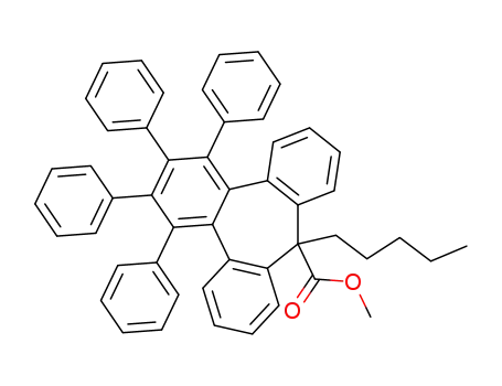 Molecular Structure of 62927-19-9 (9-Pentyl-1,2,3,4-tetraphenyl-9H-tribenzo[a,c,e]cycloheptene-9-carboxylic acid methyl ester)