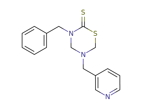 Molecular Structure of 26369-65-3 (3-benzyl-5-pyridin-3-ylmethyl-[1,3,5]thiadiazinane-2-thione)