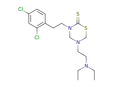 Molecular Structure of 6515-64-6 (3-(2,4-dichloro-phenethyl)-5-(2-diethylamino-ethyl)-[1,3,5]thiadiazinane-2-thione)