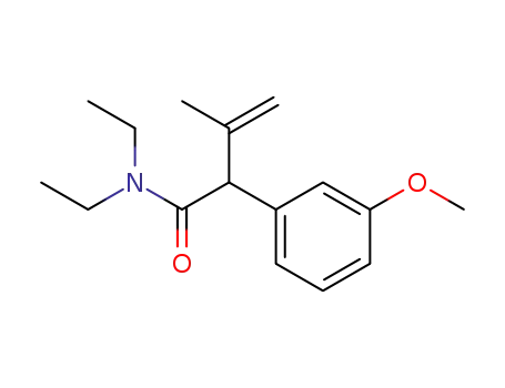 Molecular Structure of 106914-38-9 (N,N-diethyl-2-isopropenyl-2-(3'-methoxyphenyl)acetamide)