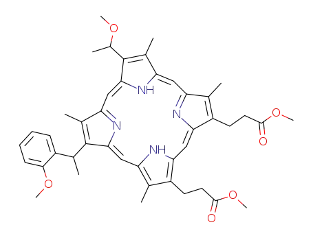 3-{(5Z,10Z,14Z,19Z)-18-(2-Methoxycarbonyl-ethyl)-12-(1-methoxy-ethyl)-7-[1-(2-methoxy-phenyl)-ethyl]-3,8,13,17-tetramethyl-porphyrin-2-yl}-propionic acid methyl ester