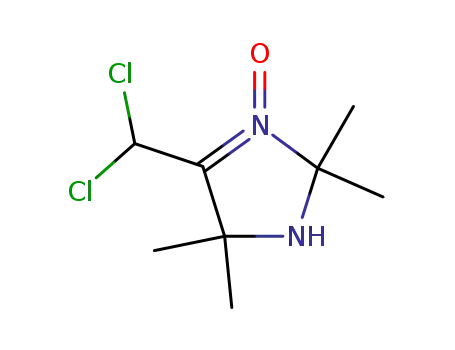 Molecular Structure of 90277-80-8 (1H-Imidazole, 4-(dichloromethyl)-2,5-dihydro-2,2,5,5-tetramethyl-,
3-oxide)