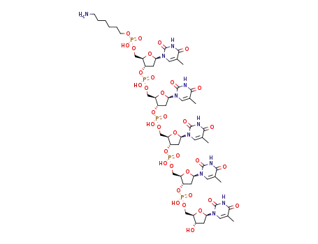 Molecular Structure of 1017241-08-5 (5'-(6-aminohexyl)-TTTTT-3')