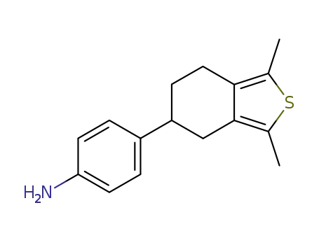 Molecular Structure of 137601-57-1 (Benzenamine, 4-(4,5,6,7-tetrahydro-1,3-dimethylbenzo[c]thien-5-yl)-)