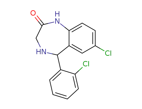 Molecular Structure of 4306-26-7 (2H-1,4-Benzodiazepin-2-one,
7-chloro-5-(2-chlorophenyl)-1,3,4,5-tetrahydro-)