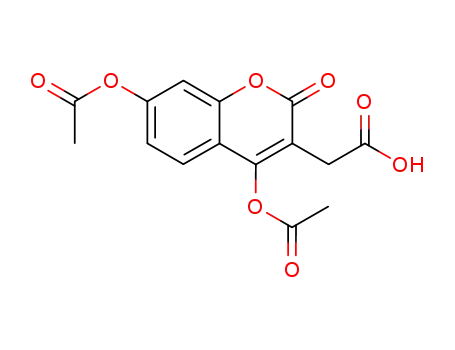 Molecular Structure of 855287-81-9 ((4,7-diacetoxy-2-oxo-2<i>H</i>-chromen-3-yl)-acetic acid)