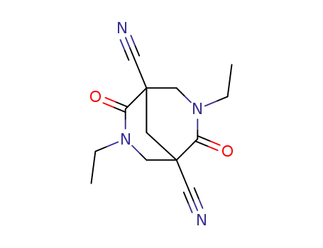 Molecular Structure of 107398-67-4 (1,5-dicyano-3,7-diethyl-diazabicyclo<3,3,1>nona-2,6-dione)