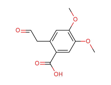 Molecular Structure of 2107-74-6 (Benzoic acid, 4,5-dimethoxy-2-(2-oxoethyl)-)