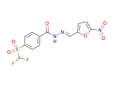 Molecular Structure of 118428-60-7 (p-difluoromethylsulfo<N'-(5-nitrofurfulidene)>benzhydrazide)