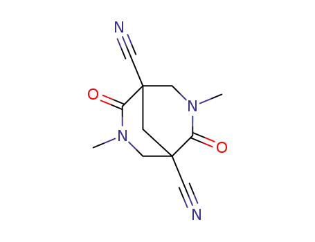 Molecular Structure of 107398-69-6 (1,5-dicyano-3,7-dimethyl-diazabicyclo<3,3,1>nona-2,6-dione)