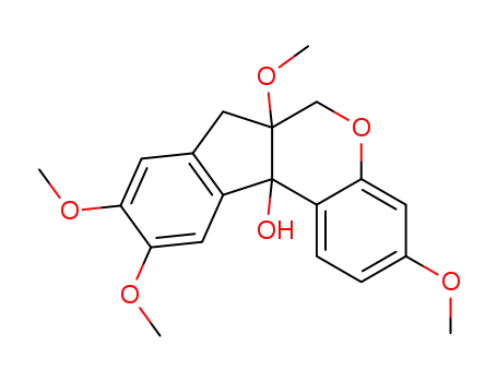 Molecular Structure of 857551-85-0 (3,6A,9,10-tetramethoxy-6a,7-dihydro-6<i>H</i>-indeno[2,1-<i>c</i>]chromen-11b-ol)