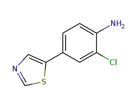 Molecular Structure of 1400287-28-6 (2-Chloro-4-(thiazol-5-yl)aniline)